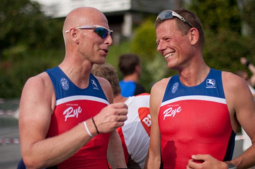 NY Oslo TRI sjef Frank sammen med Anders, her fra NM i triathlon 2010 på Kongsberg
